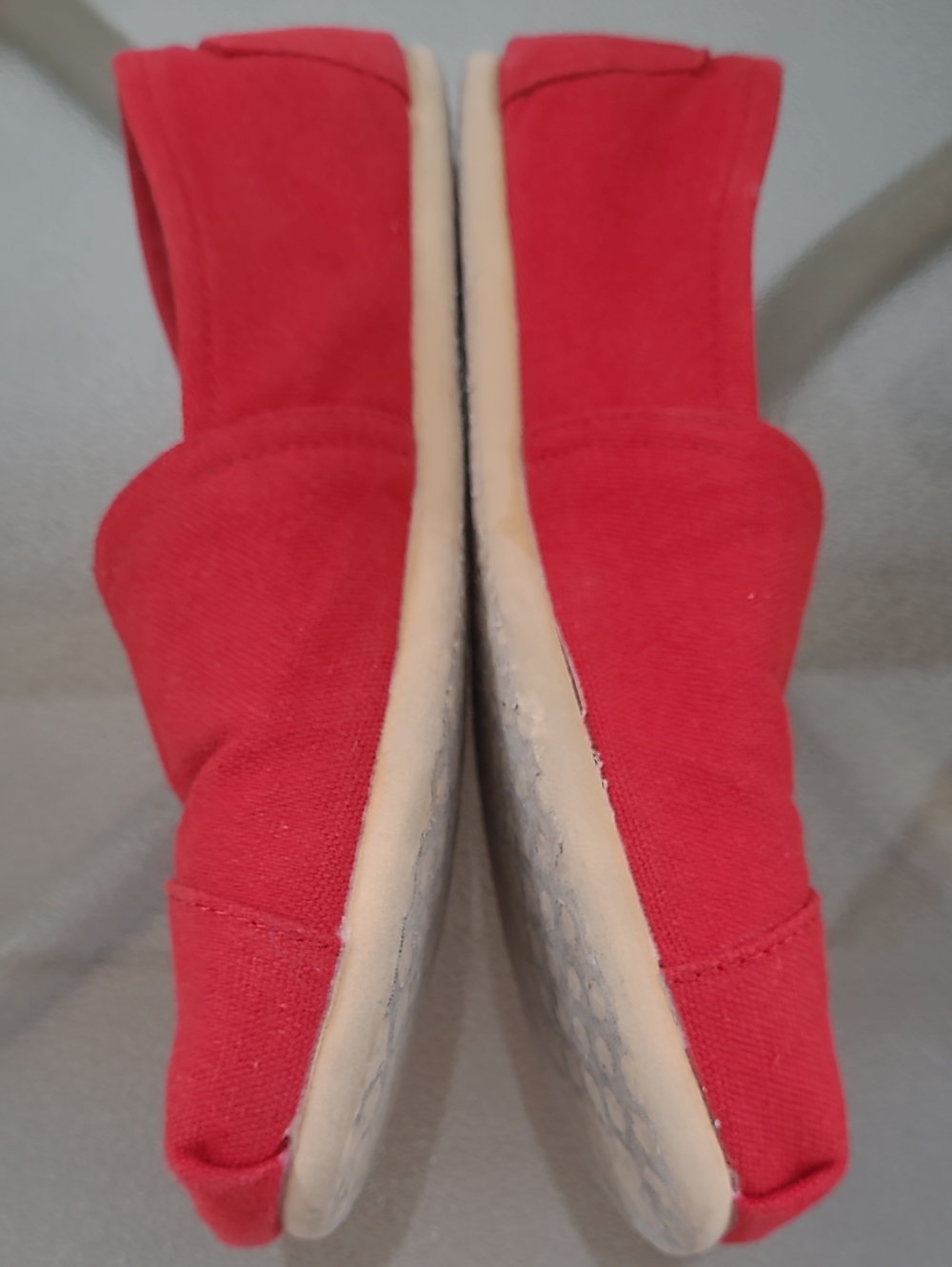 Toms Red Canvas Slip-On Loafers - Picture 10 of 13